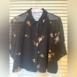 Short sleeve button down blouse